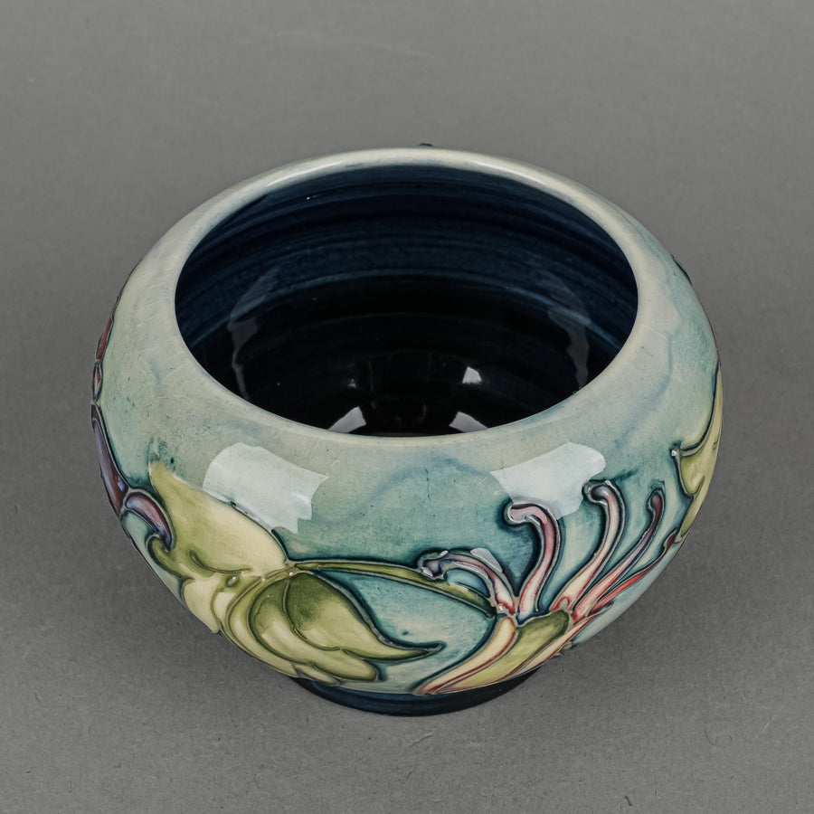 MOORCROFT Columbine Blue/Green Ground Cachepot