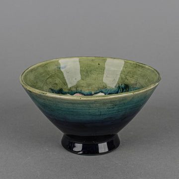 MOORCROFT Anemone Blue/Green Ground Footed Bowl