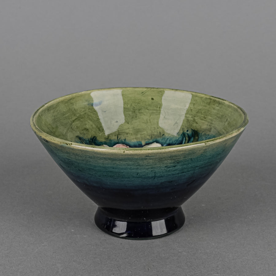 MOORCROFT Anemone Blue/Green Ground Footed Bowl