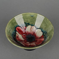 MOORCROFT Anemone Blue/Green Ground Footed Bowl
