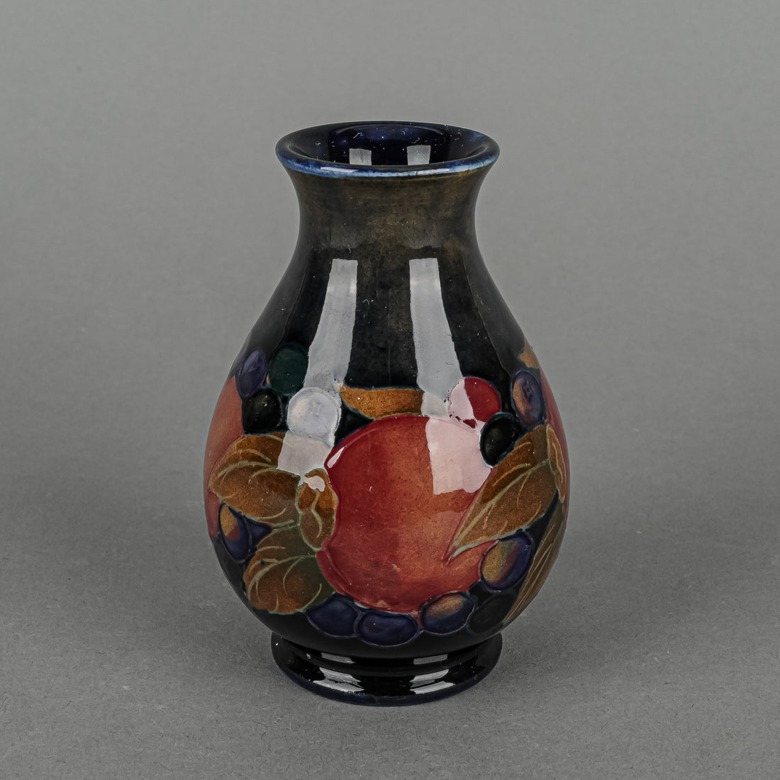 MOORCROFT Pomegranate Blue Ground Vase
