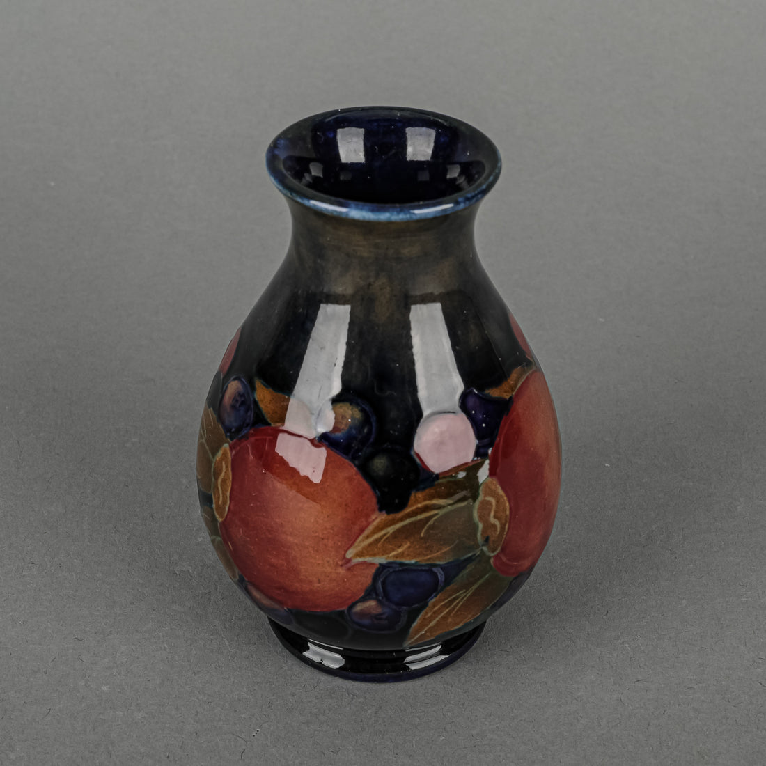 MOORCROFT Pomegranate Blue Ground Vase