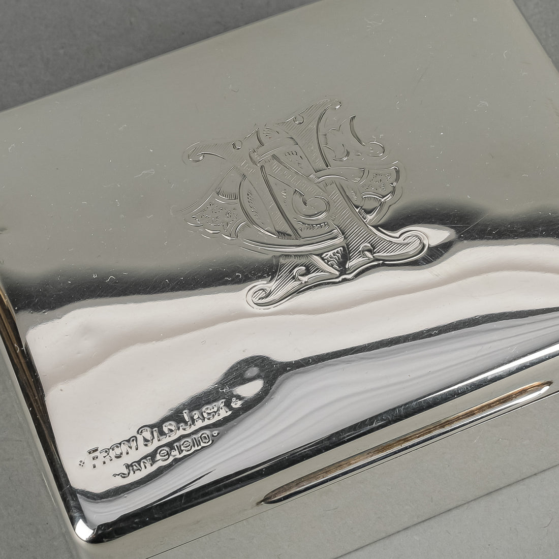 GOLDSMITHS & SILVERSMITHS CO London 1891 Sterling Cigarette Box