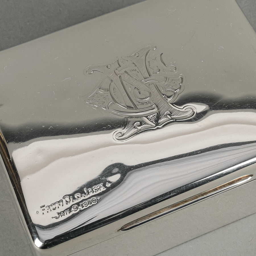 GOLDSMITHS & SILVERSMITHS CO London 1891 Sterling Cigarette Box