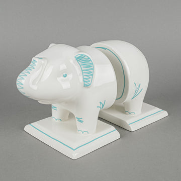 TIFFANY & CO Baby Elephant Ceramic Bookends Set/2