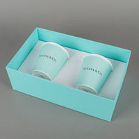 TIFFANY & CO Tiffany Coffee Cups Set/2 H3.75" With Box