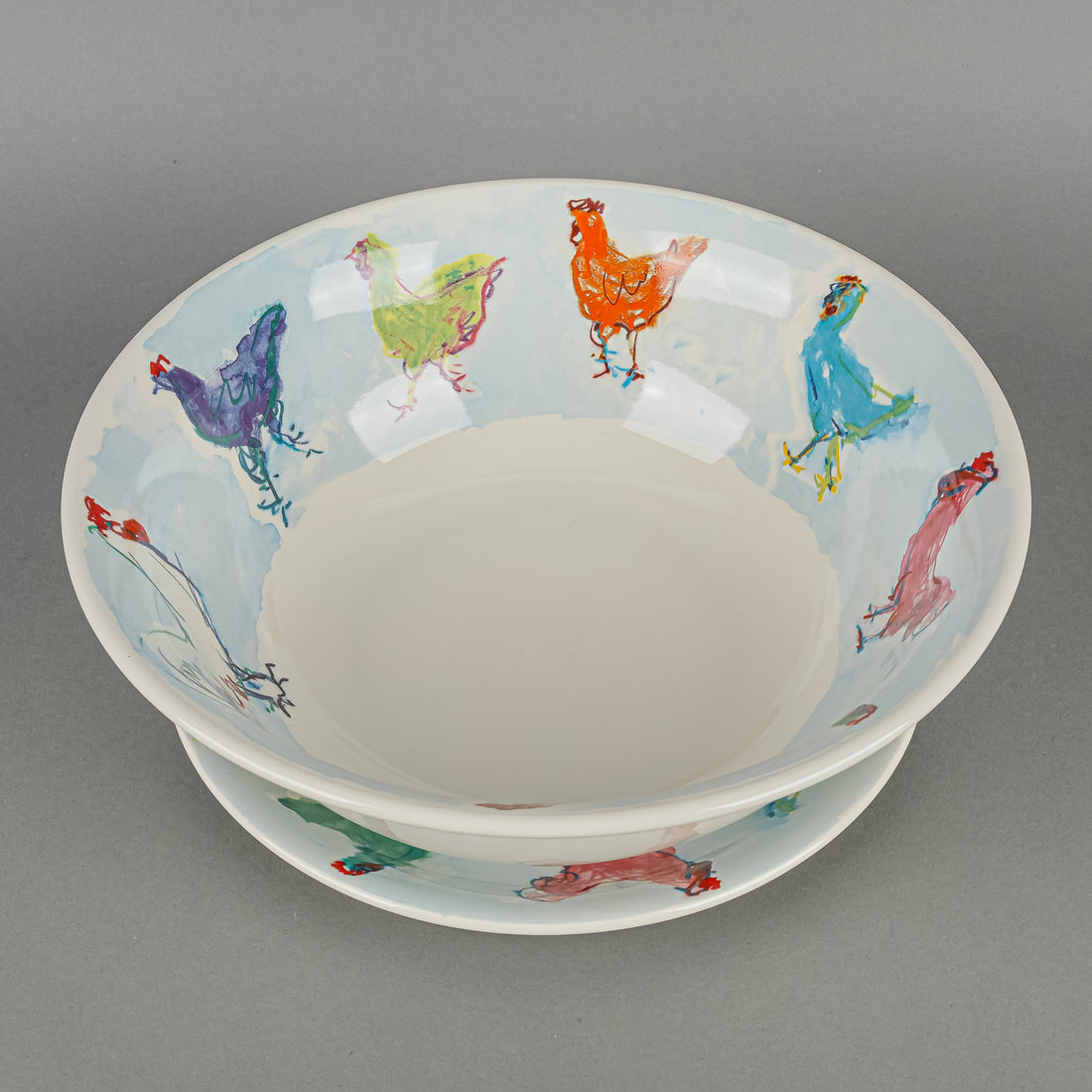 TIFFANY & CO Tiffany Roosters 2pcs Serving Bowl & Plate
