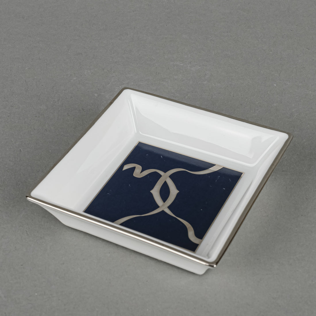 CARTIER Ribbon Blue Square Trinket Dish
