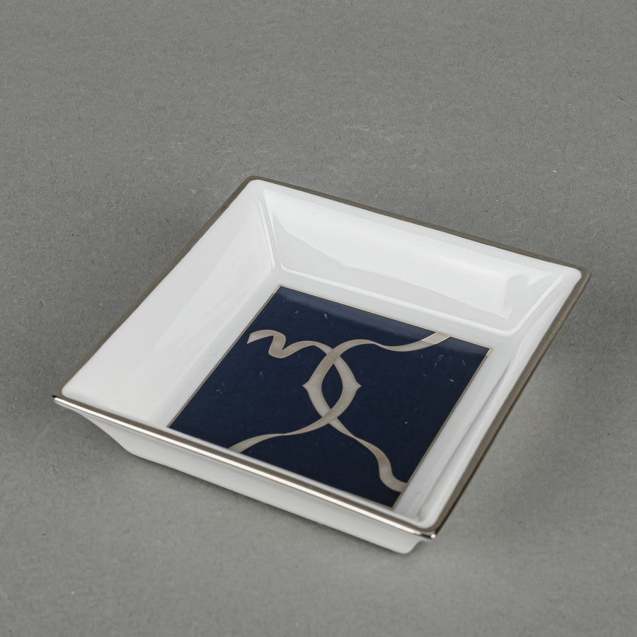 CARTIER Ribbon Blue Square Trinket Dish