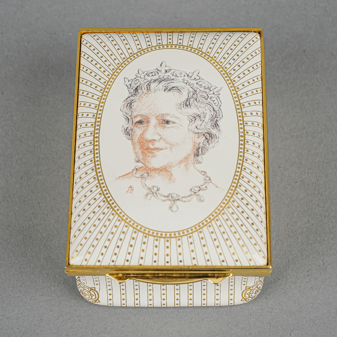 HALCYON DAYS Enamel Box - Queen Mother