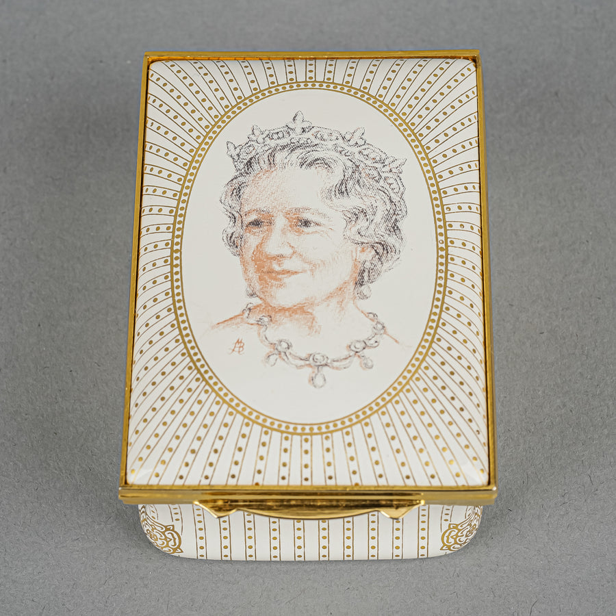 HALCYON DAYS Enamel Box - Queen Mother