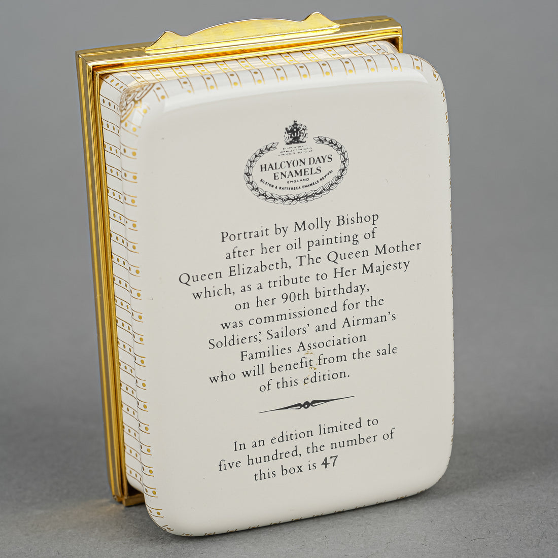 HALCYON DAYS Enamel Box - Queen Mother
