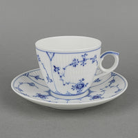ROYAL COPENHAGEN Blue Fluted Plain Cup & Saucer 1/79