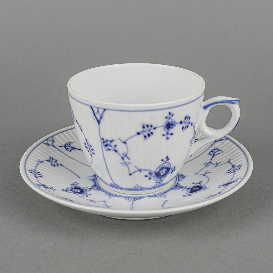 ROYAL COPENHAGEN Blue Fluted Plain Cup & Saucer 1/2162