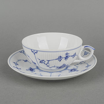 ROYAL COPENHAGEN Blue Fluted Plain Cup & Saucer 1/76