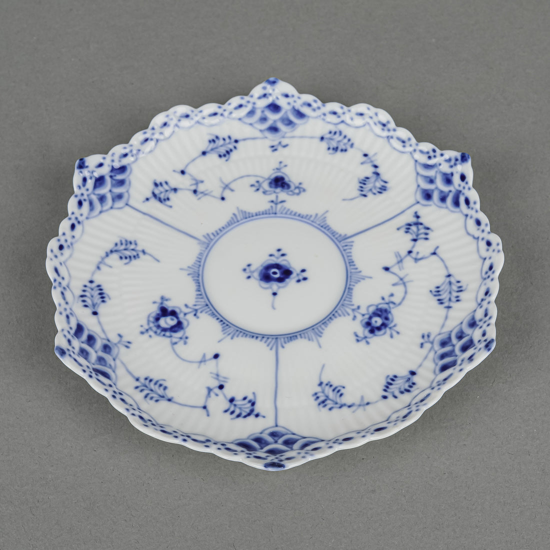 ROYAL COPENHAGEN Blue Fluted Full Lace Cup And Saucer 1/1130