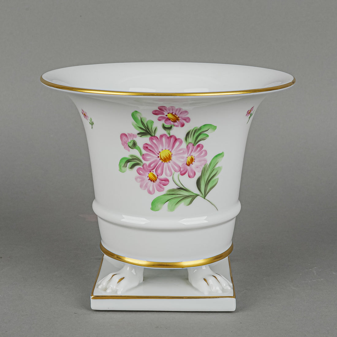 HEREND Empire Vase Hand Painted Floral
