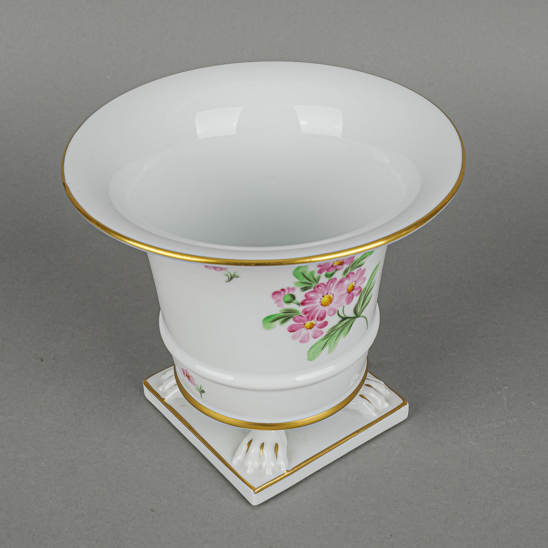 HEREND Empire Vase Hand Painted Floral