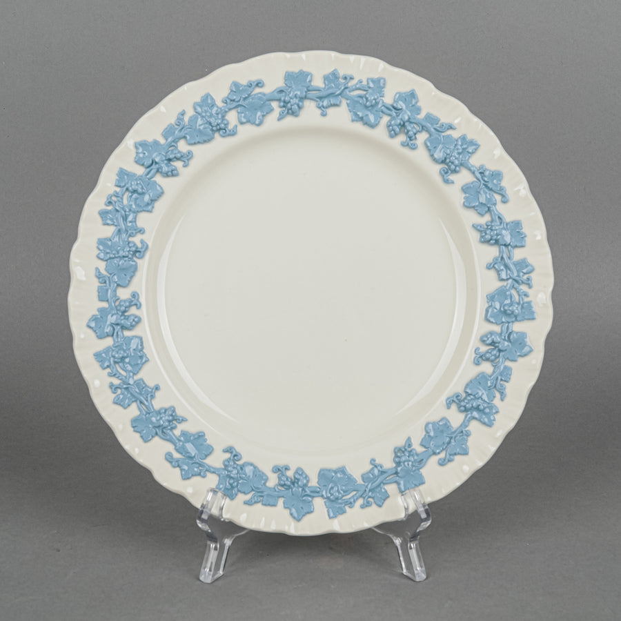 WEDGWOOD Blue On White Embossed Queens Ware Tea & Coffee Set 39 Pieces