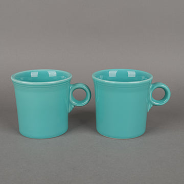 HOMER LAUGHLIN  Fiesta Ring Mugs Set Of 2 Turquoise
