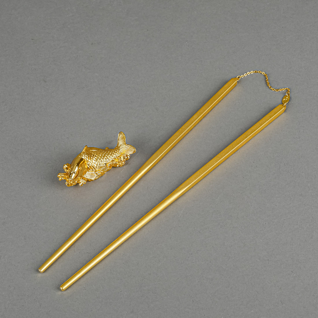 RISIS 24K Gold Plated Chopsticks & Carp Rest