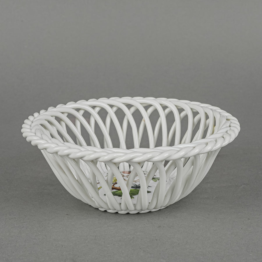 HEREND Rothschild Bird Open Work Basket 7372 D4.75"