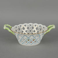HEREND Queen Victoria Pierced Basket With Handles