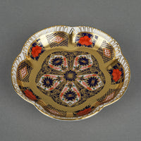 ROYAL CROWN DERBY Old Imari Solid Gold 1128 Tudor Rose Tray