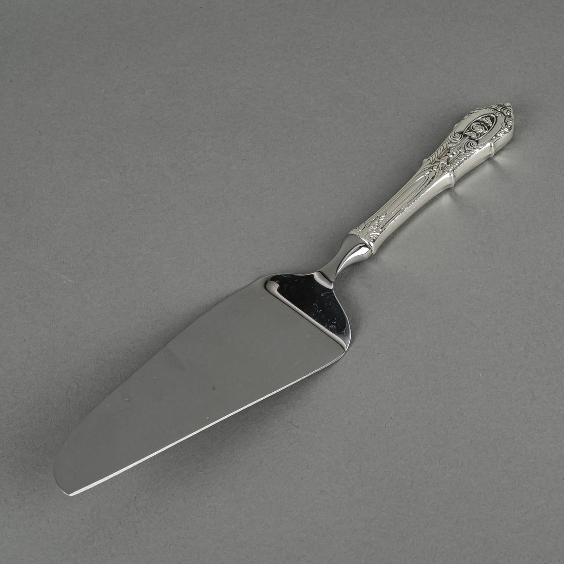 WALLACE Rose Point Sterling Handle Stainless Steel Dessert Server