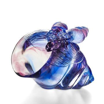 TITTOT Art Crystal Seashell With Hermit Crab Sculpture