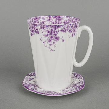 SHELLEY Dainty Mauve Tall Cup/Mug & Saucer