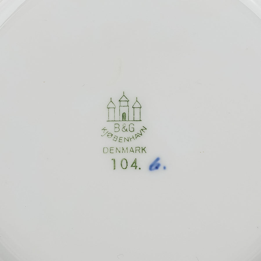 BING & GRØNDAHL Empire Blue & White Breakfast Cup & Saucer 104