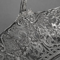 German 800 Silver Pierced Repousse Basket w/Handle