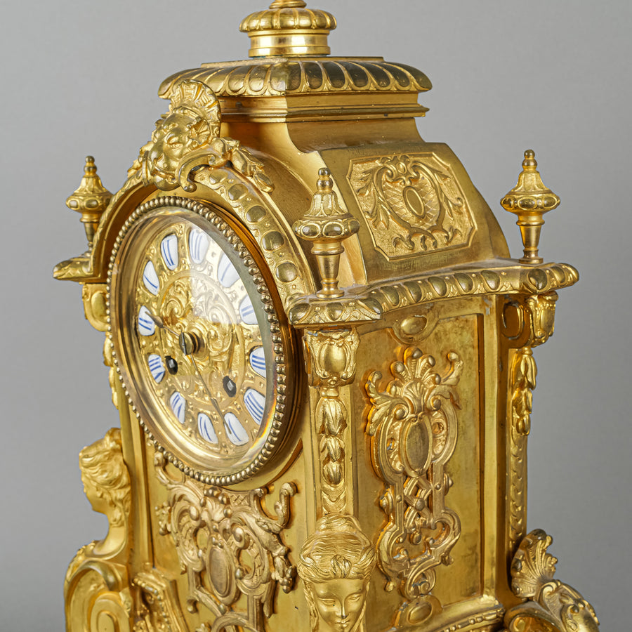 JAPY FRERES PARIS Ormolu & Bronze Mantel Clock