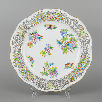 HEREND Queen Victoria Pierced Charger/Platter
