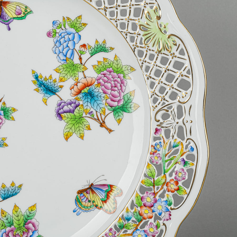 HEREND Queen Victoria Pierced Charger/Platter