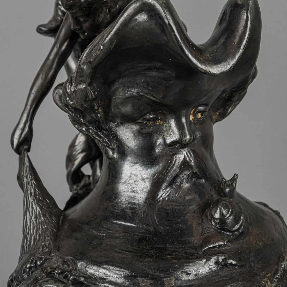 Antique Art Nouveau Pewter Ewer-Neptune Attr. To Kayserzinn