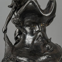 Antique Art Nouveau Pewter Ewer-Neptune Attr. To Kayserzinn