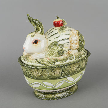 FITZ & FLOYD Vista Bella Rabbit Covered Serving Bowl