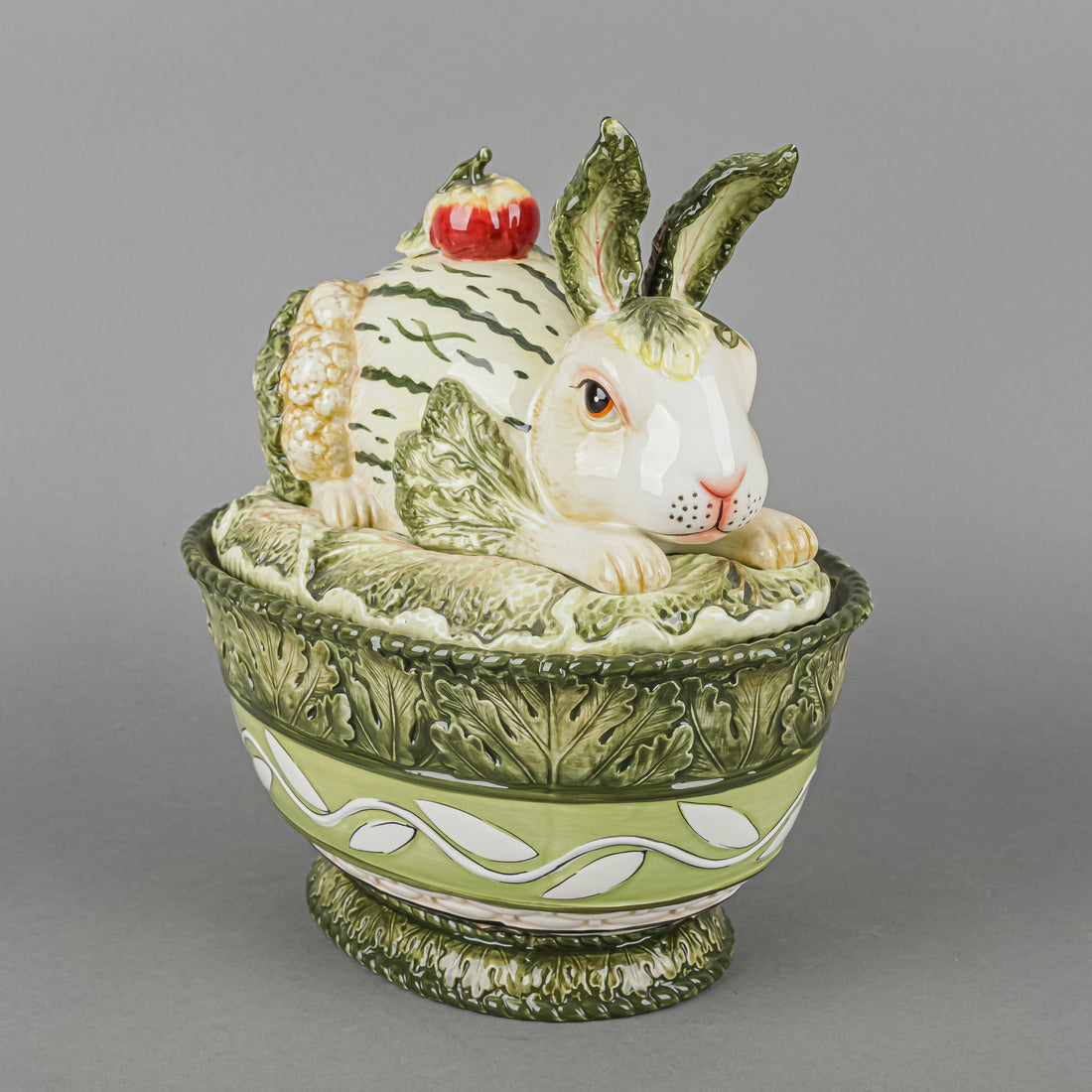 FITZ & FLOYD Vista Bella Rabbit Covered Serving Bowl