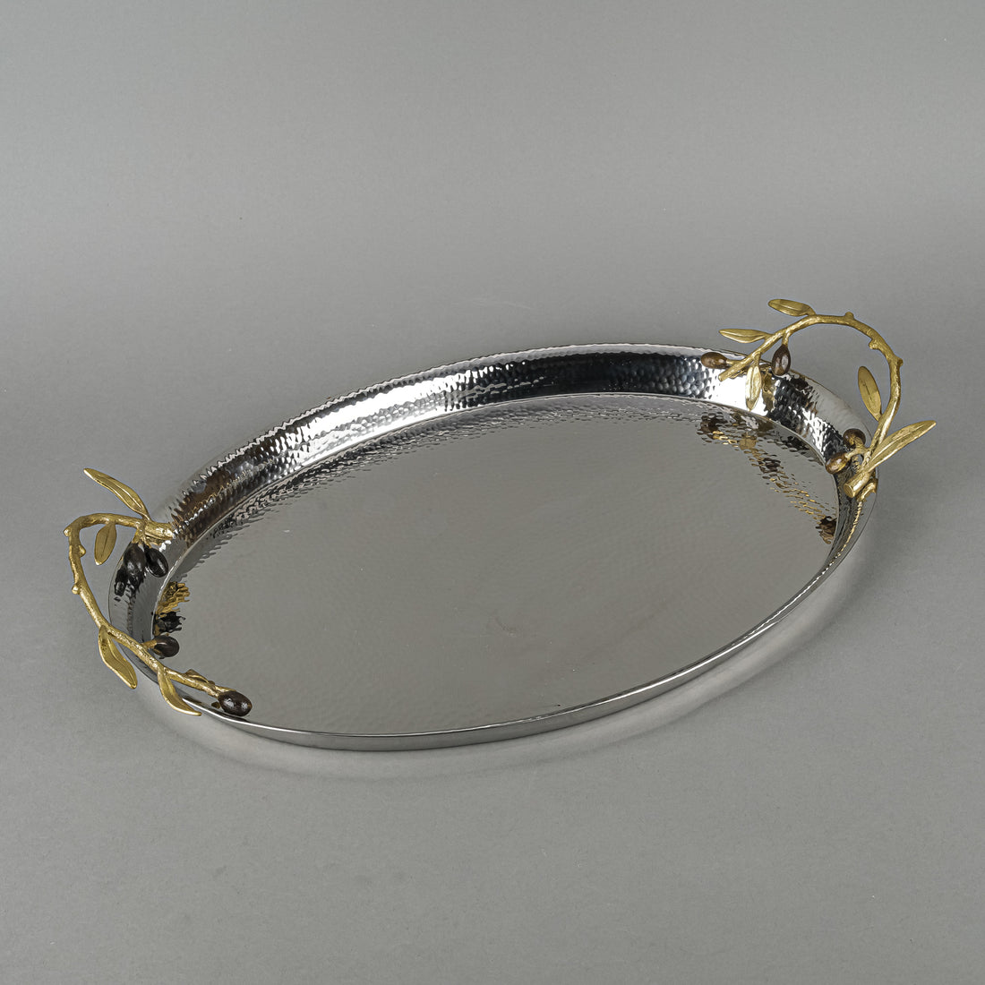MICHAEL ARAM Olive Branch Stainless Steel Oval Tray