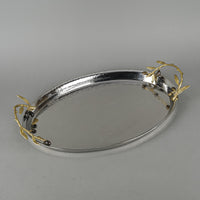 MICHAEL ARAM Olive Branch Stainless Steel Oval Tray