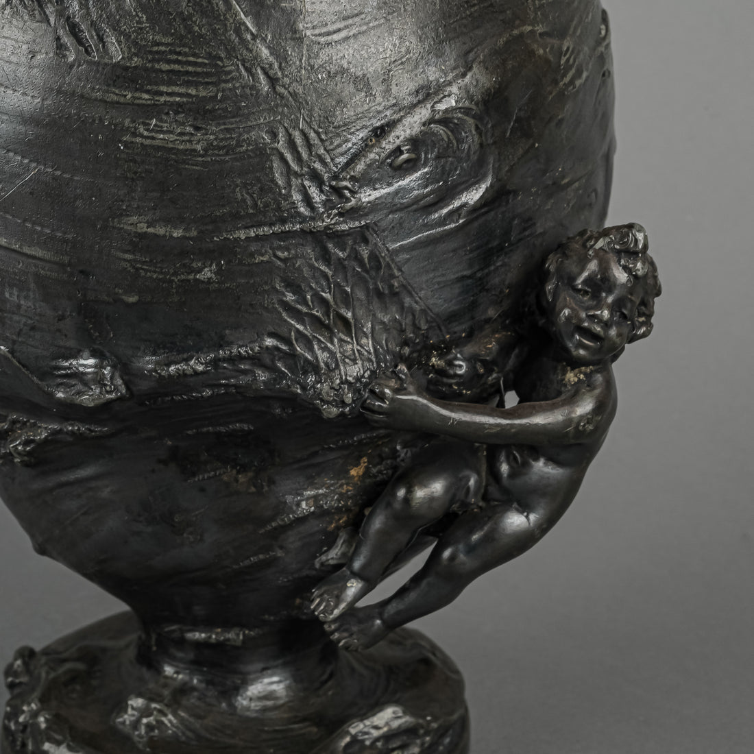 Antique Art Nouveau Pewter Ewer-Neptune Attr. To Kayserzinn
