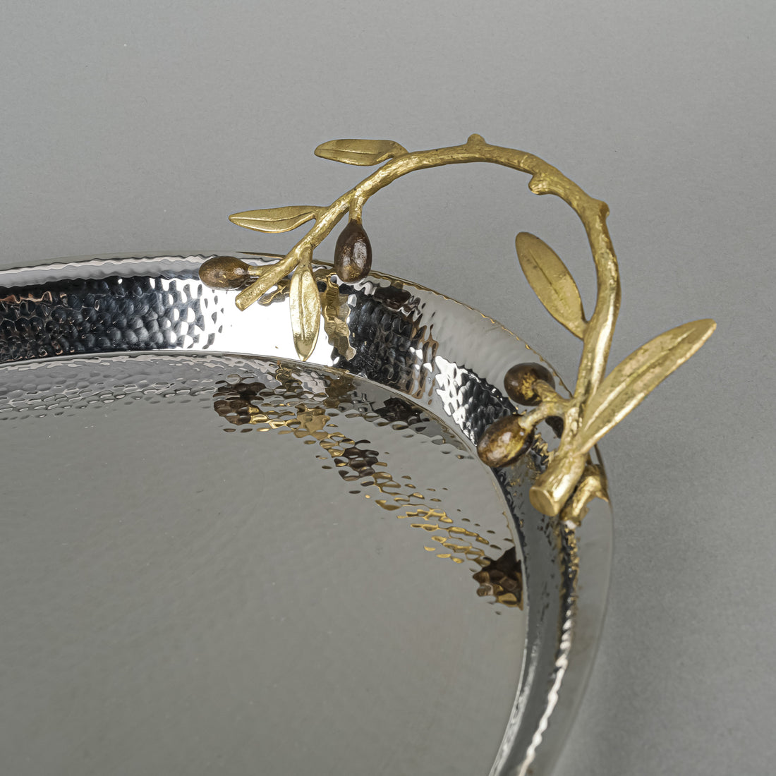 MICHAEL ARAM Olive Branch Stainless Steel Oval Tray
