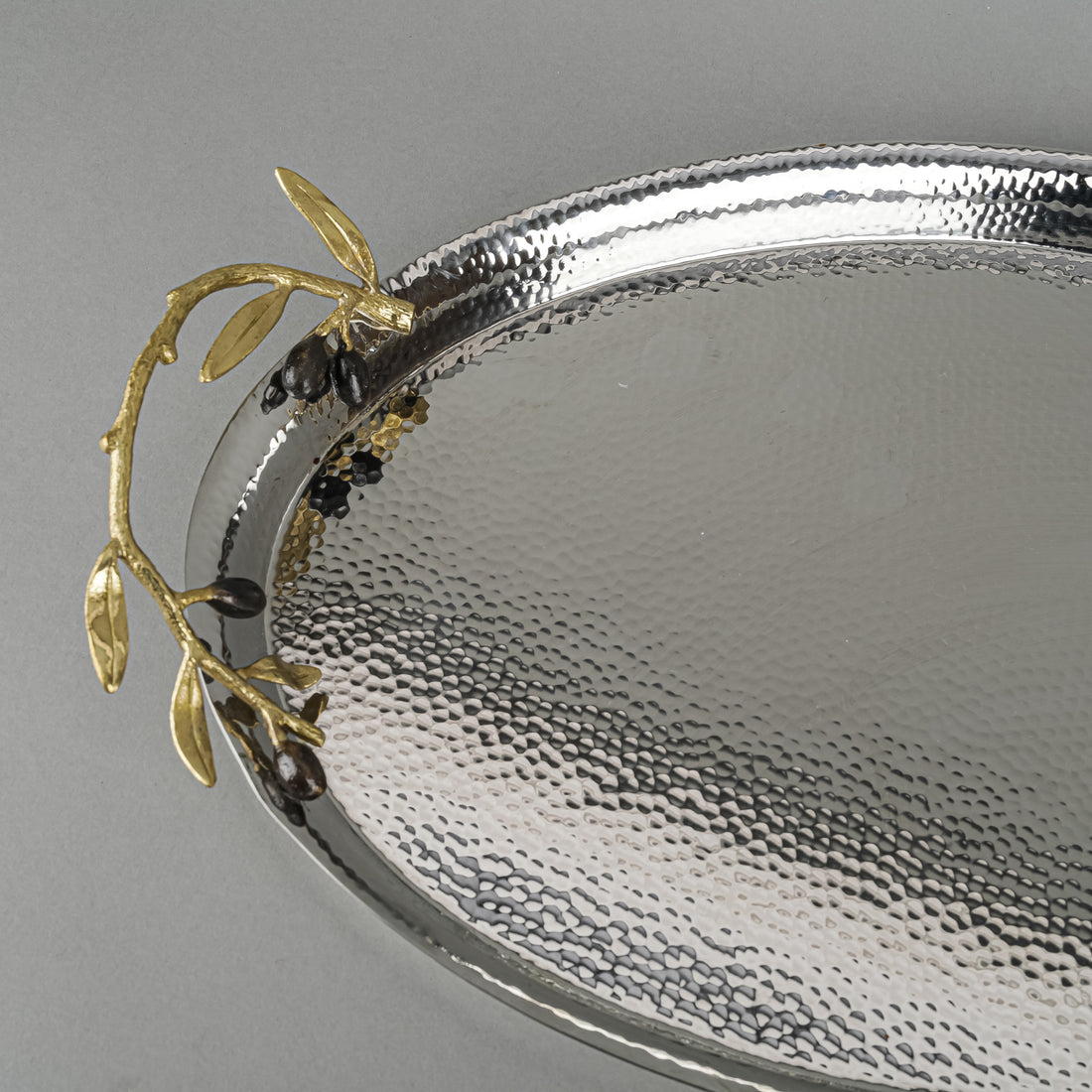 MICHAEL ARAM Olive Branch Stainless Steel Oval Tray