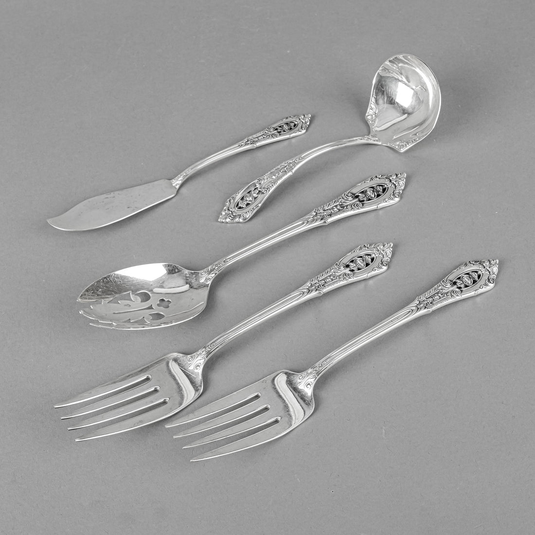 WALLACE Rose Point Sterling Luncheon Flatware 12 Place Settings With Extras