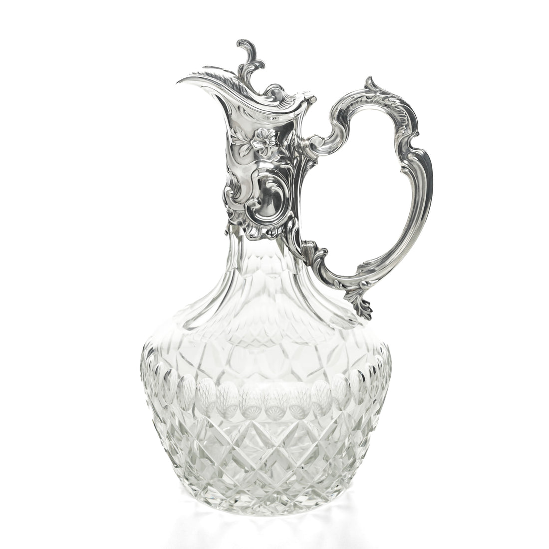 BIRKS Sterling Mount Cut Crystal Claret Jug