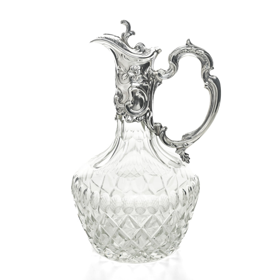 BIRKS Sterling Mount Cut Crystal Claret Jug