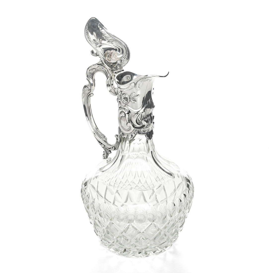 BIRKS Sterling Mount Cut Crystal Claret Jug