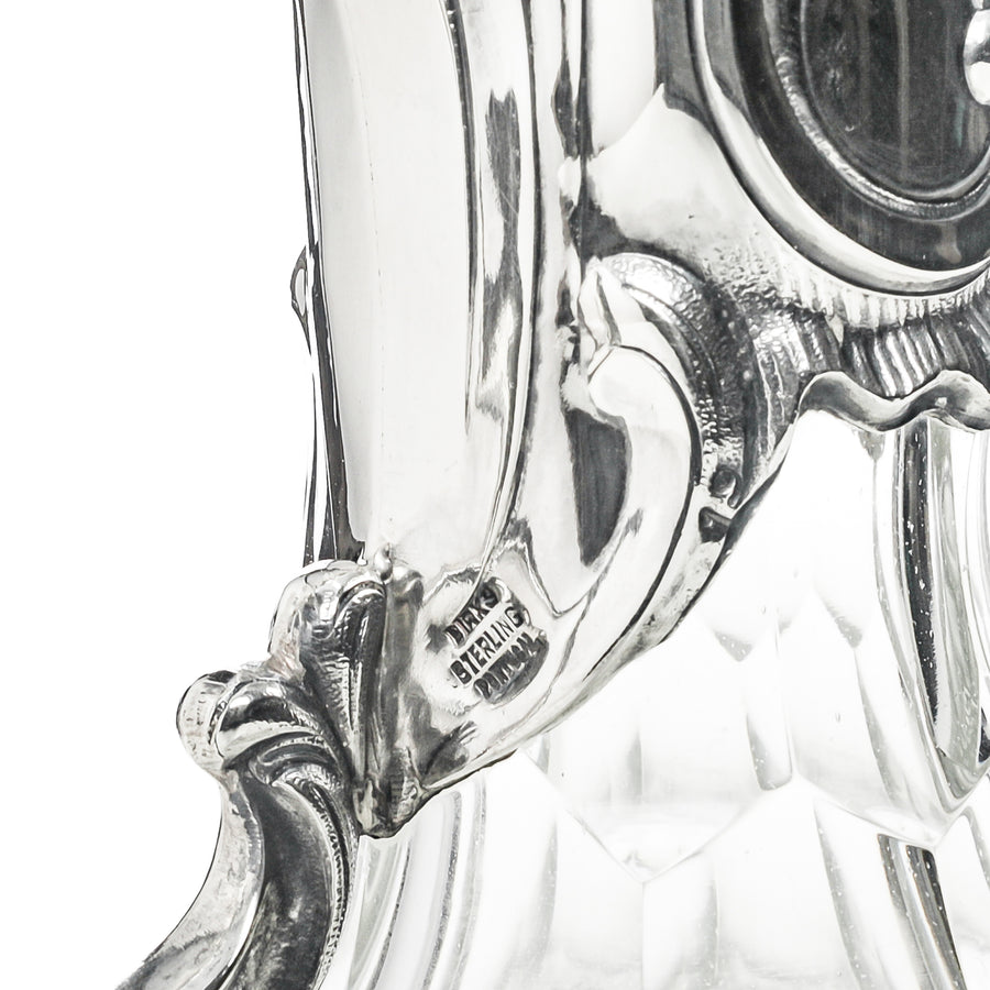 BIRKS Sterling Mount Cut Crystal Claret Jug